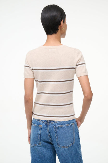 STAUD | Easy Cashmere Tee Whisper Stripe