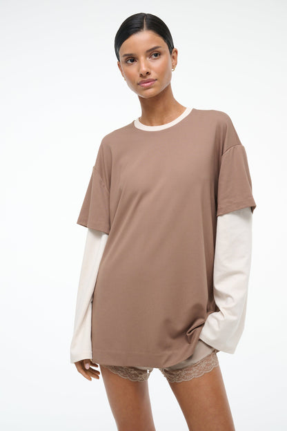 STAUD | William Tee Taupe/Ecru