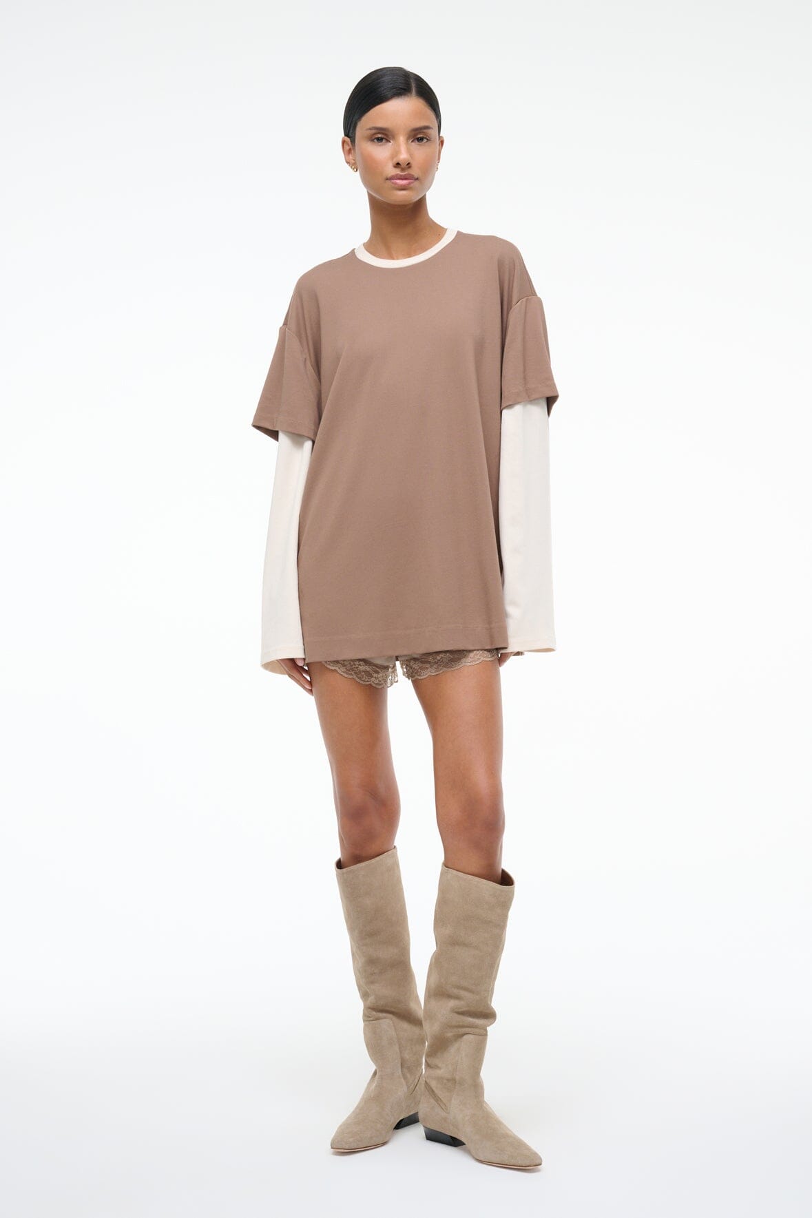 STAUD | William Tee Taupe/Ecru