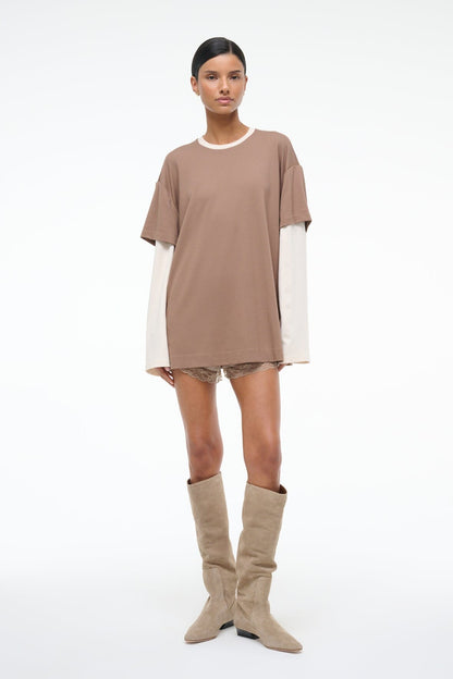 STAUD | William Tee Taupe/Ecru