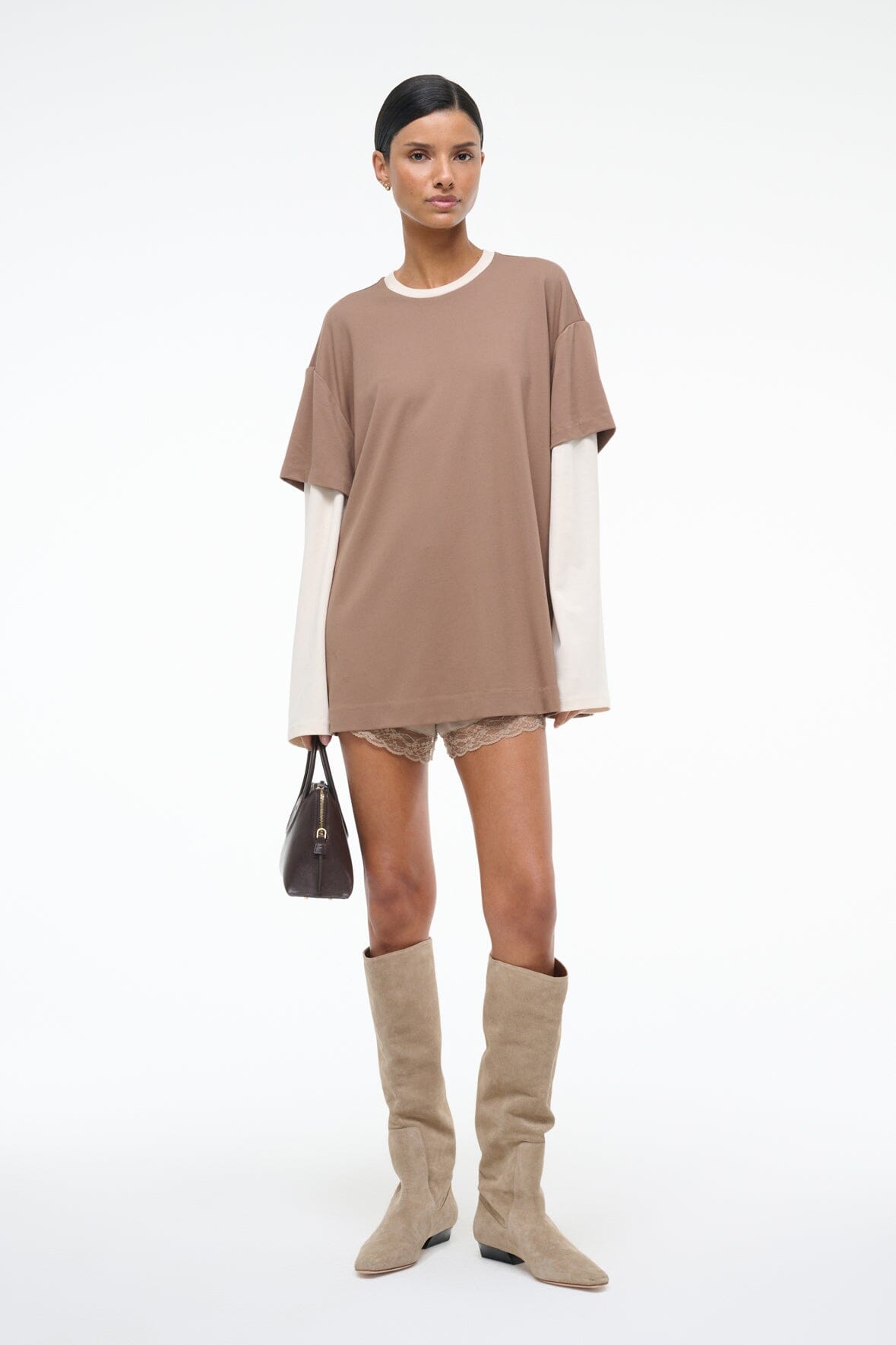STAUD | William Tee Taupe/Ecru