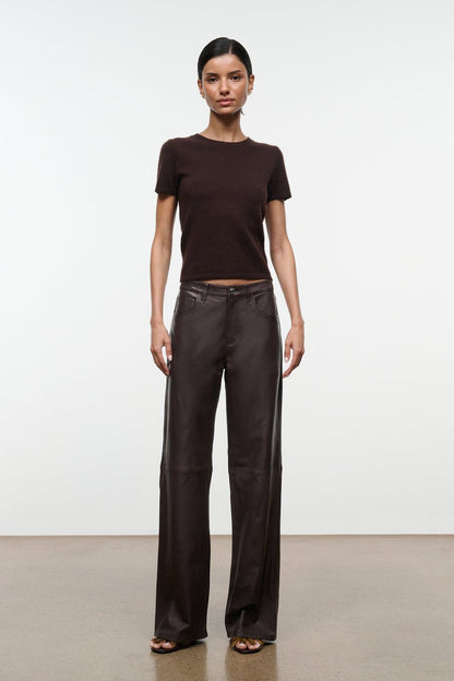 STAUD | Easy Cashmere Tee Dark Chocolate