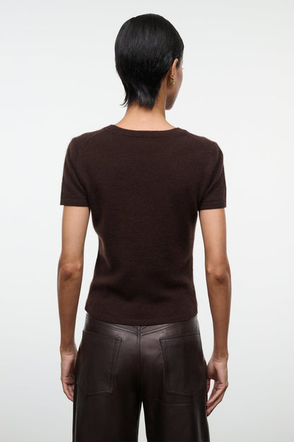 STAUD | Easy Cashmere Tee Dark Chocolate