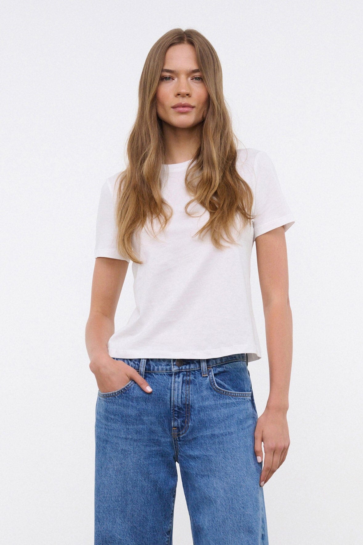 STAUD | Crew Neck T Shirt - White