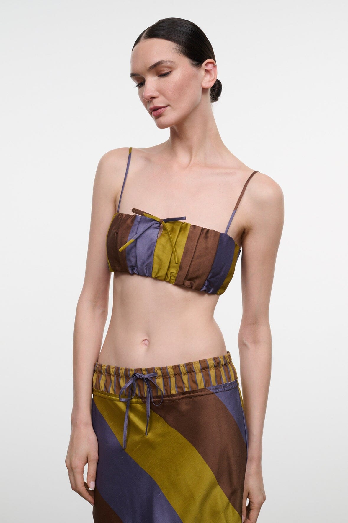 STAUD | Sade Silk Top Sienna Stripe