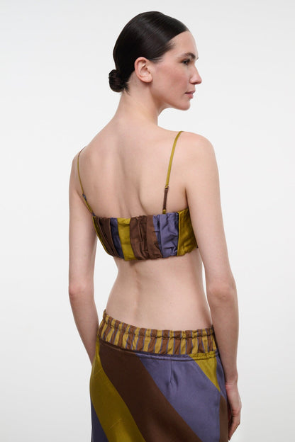 STAUD | Sade Silk Top Sienna Stripe