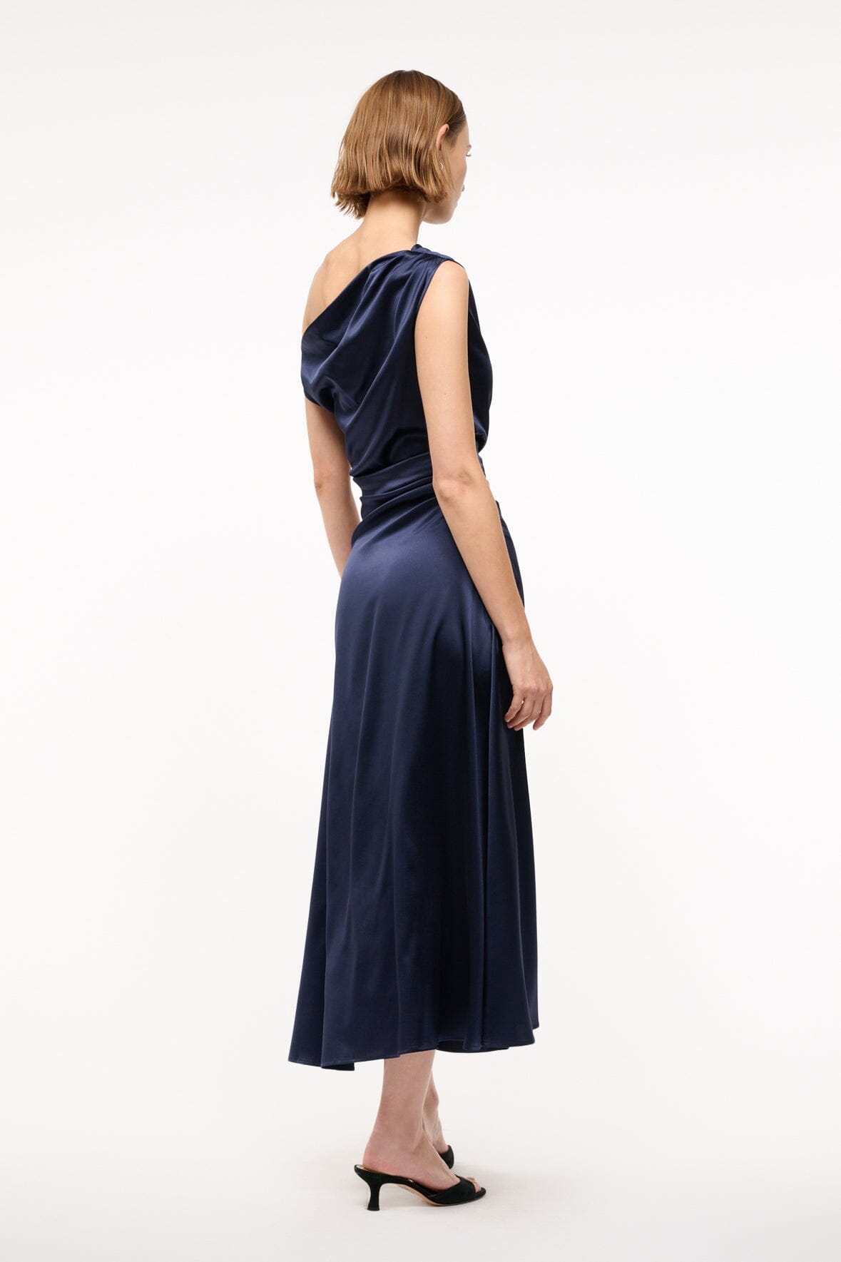 STAUD | Phare Silk Dress Navy