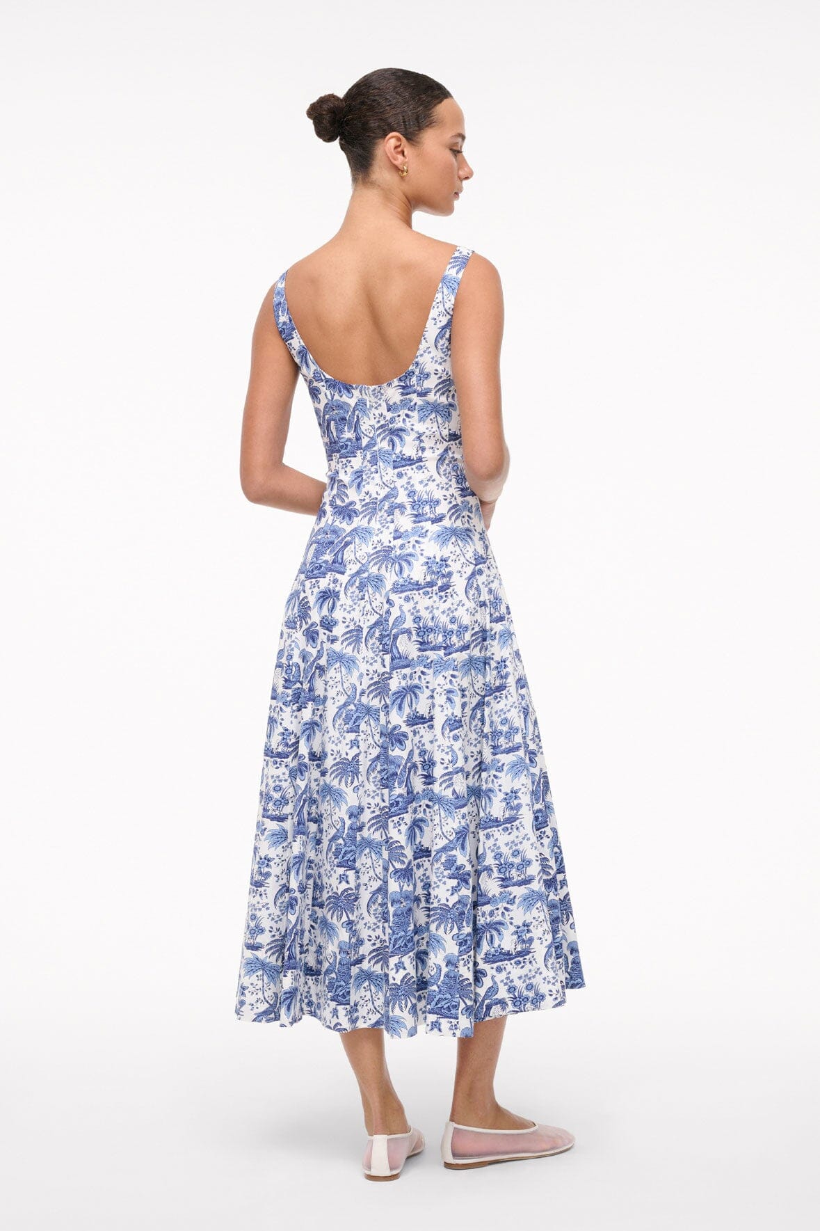 STAUD | Wells Dress - China Blue Toile