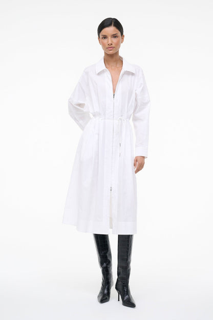 STAUD | Chi Midi Dress White