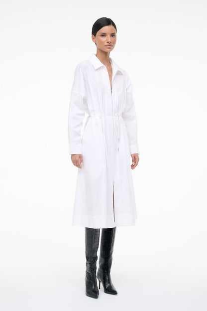 STAUD | Chi Midi Dress White