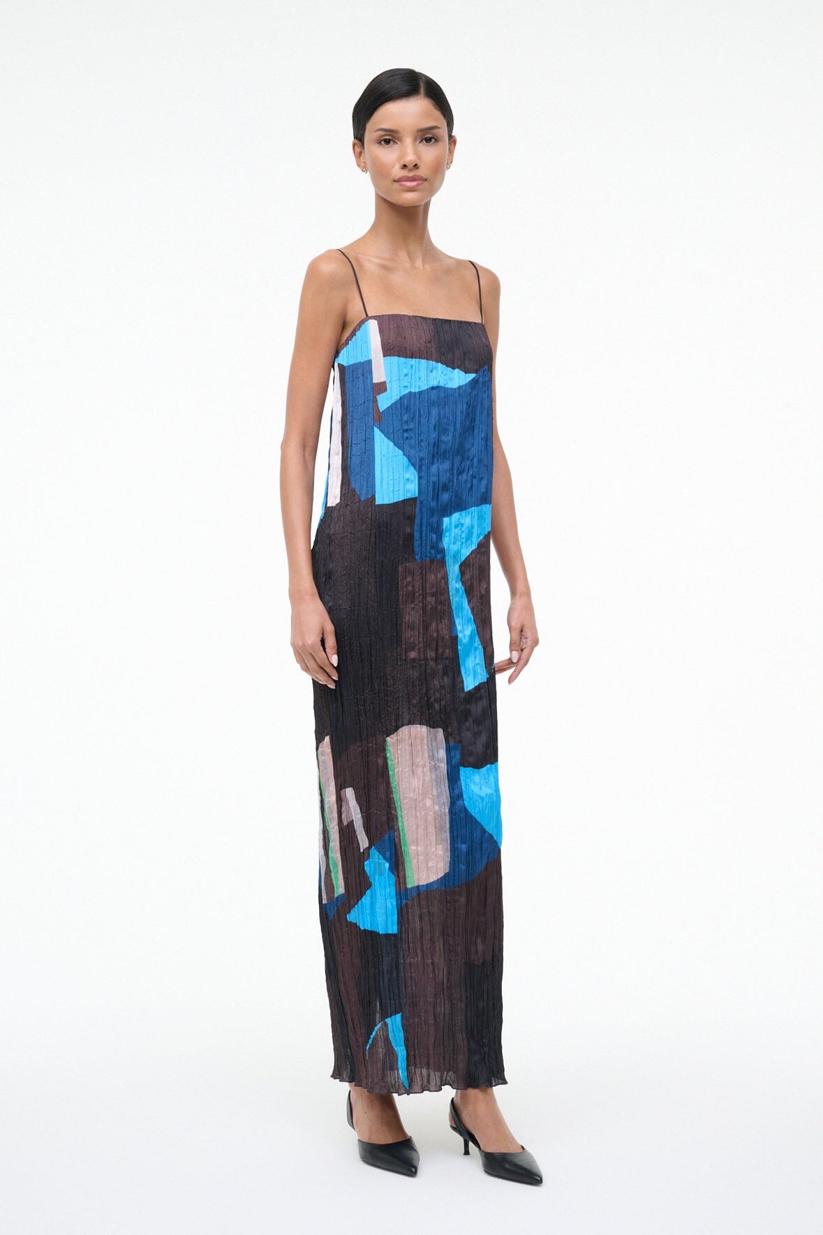 STAUD | Mae Dress Blue Prism