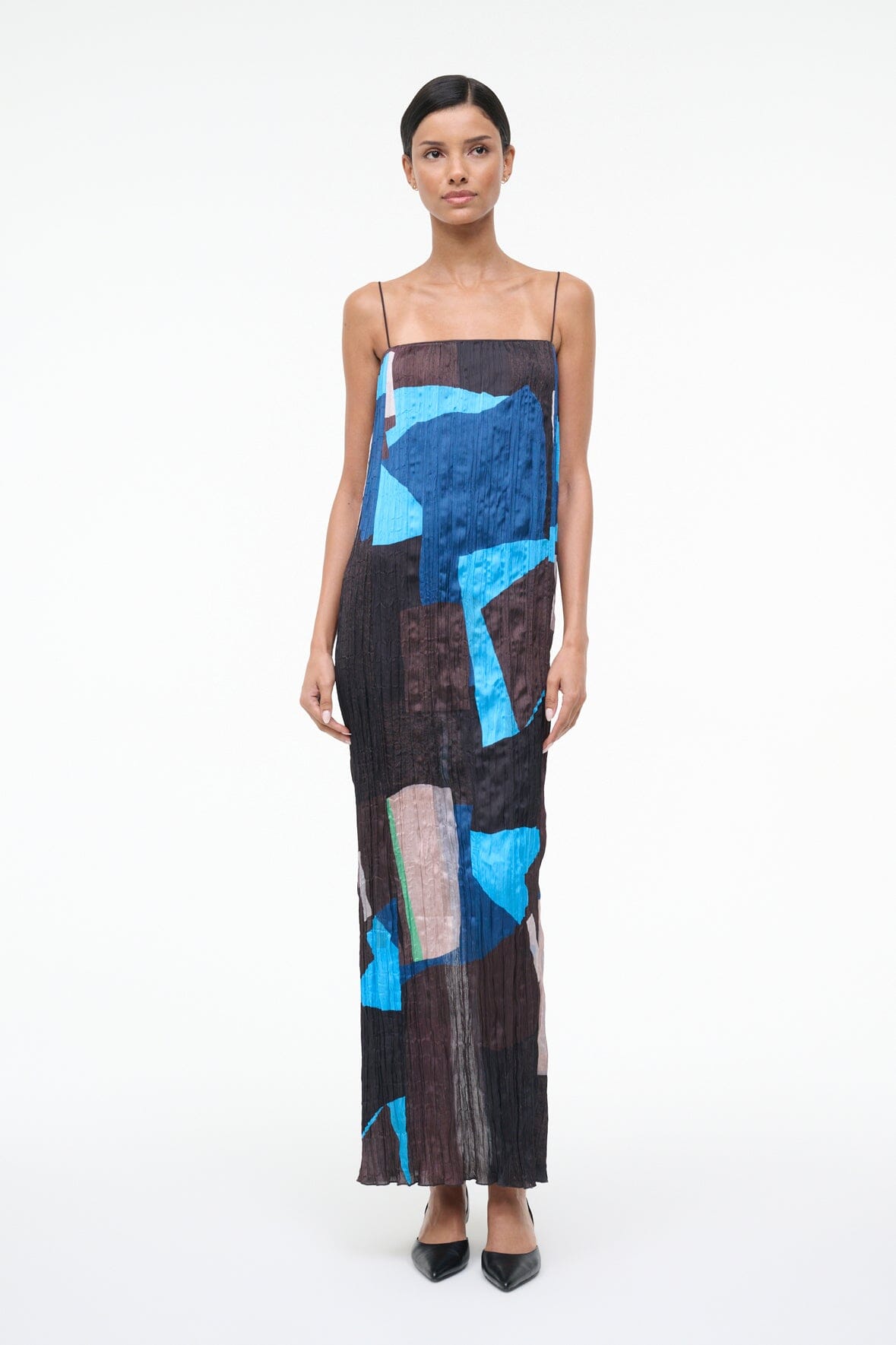 STAUD | Mae Dress Blue Prism