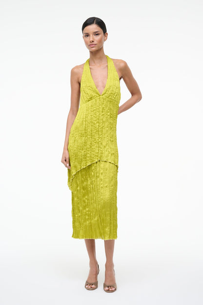 STAUD | Laurie Dress Chartreuse
