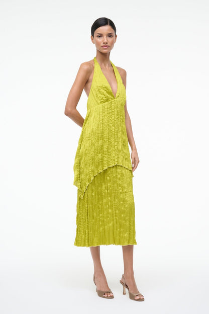 STAUD | Laurie Dress Chartreuse
