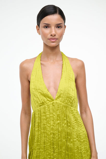 STAUD | Laurie Dress Chartreuse