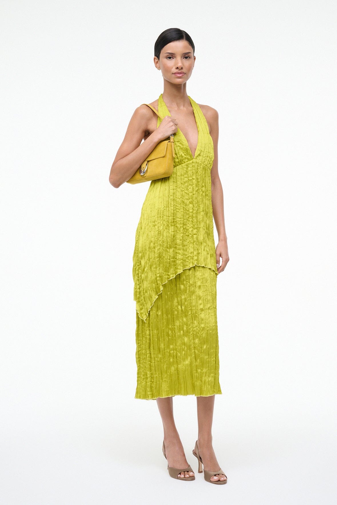 STAUD | Laurie Dress Chartreuse