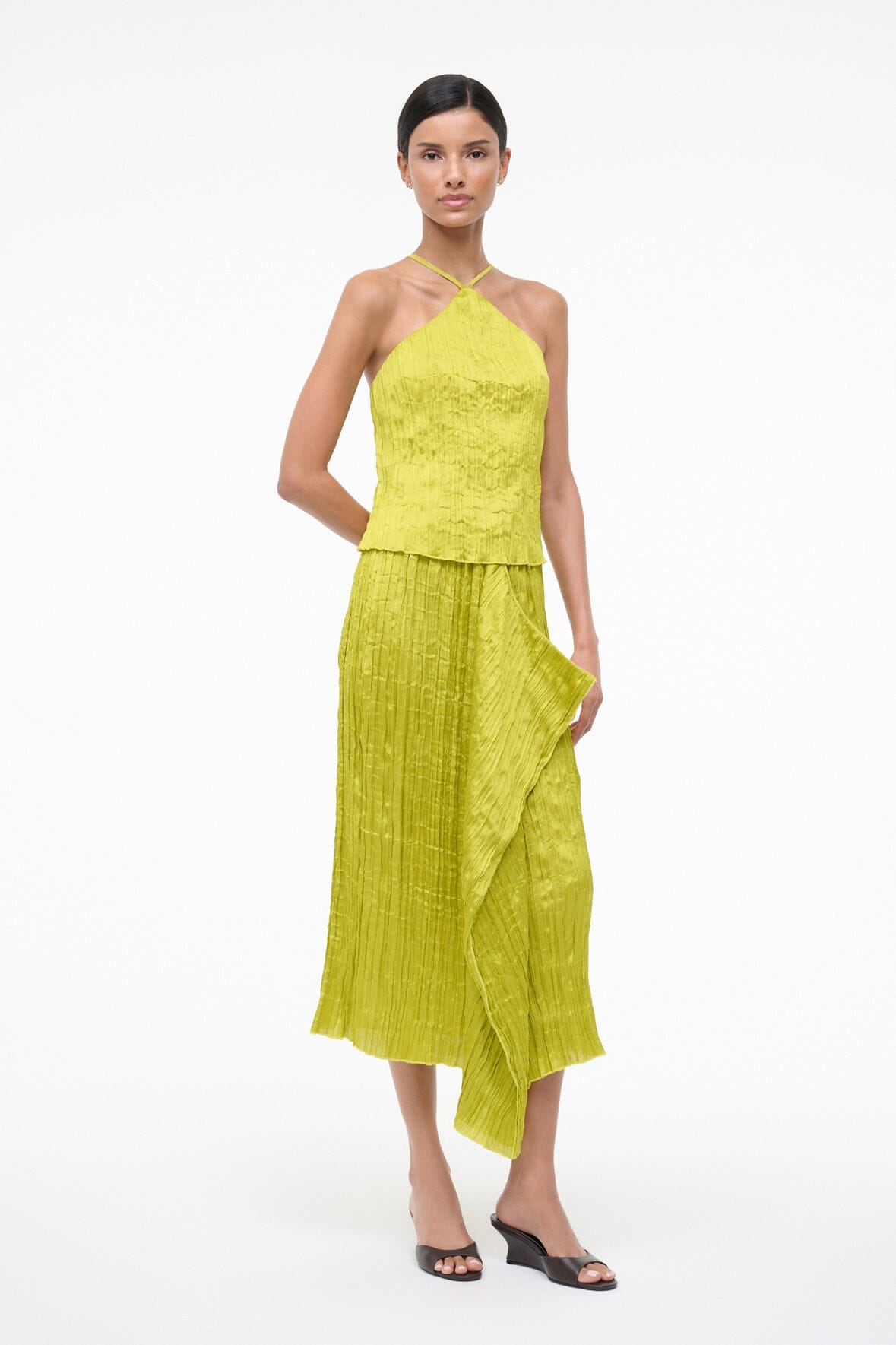 STAUD | Mai Skirt Chartreuse