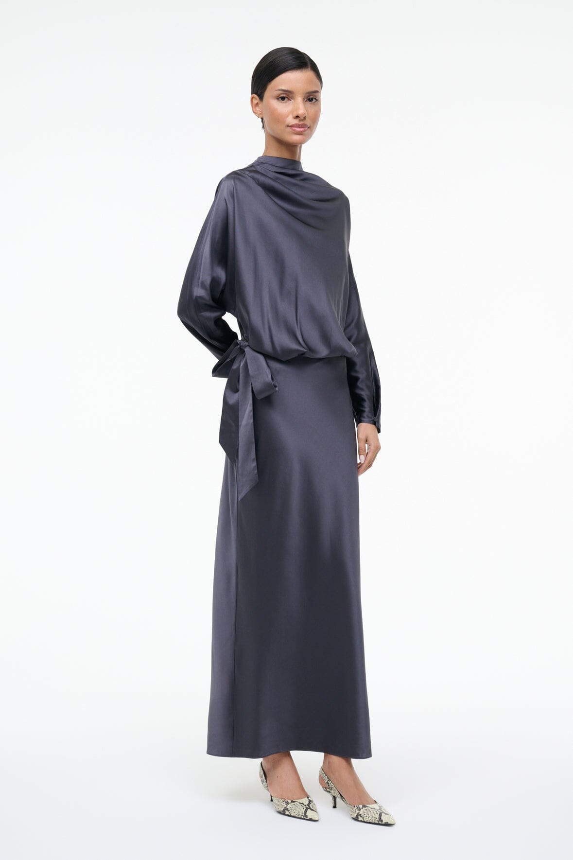 STAUD | Phoebe Silk Dress Nocturne