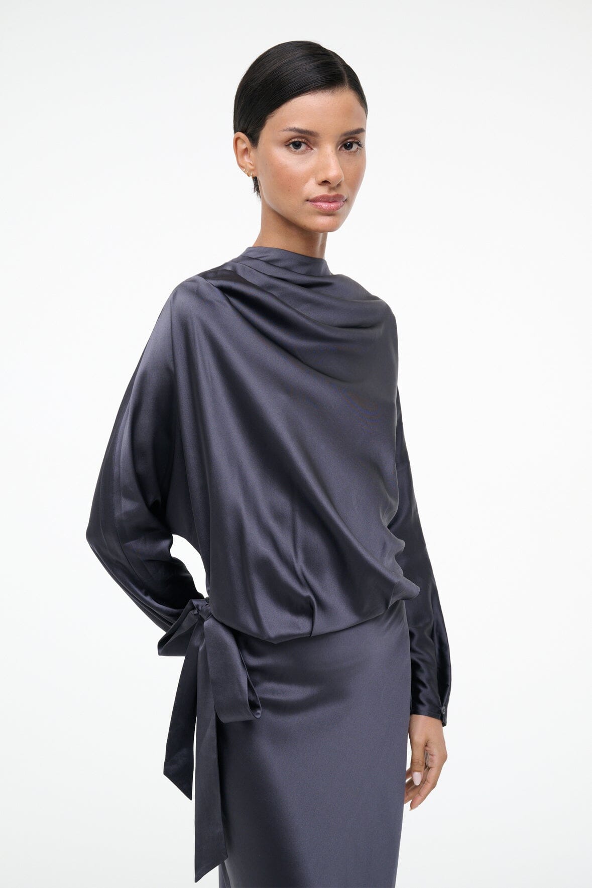 STAUD | Phoebe Silk Dress Nocturne