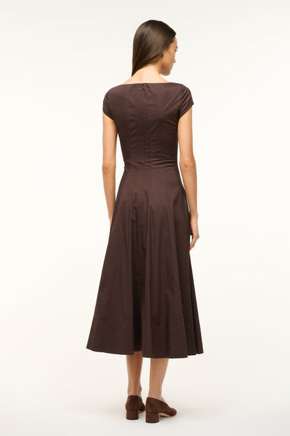 STAUD | Su26 Short Sleeve Wells Dress Earth
