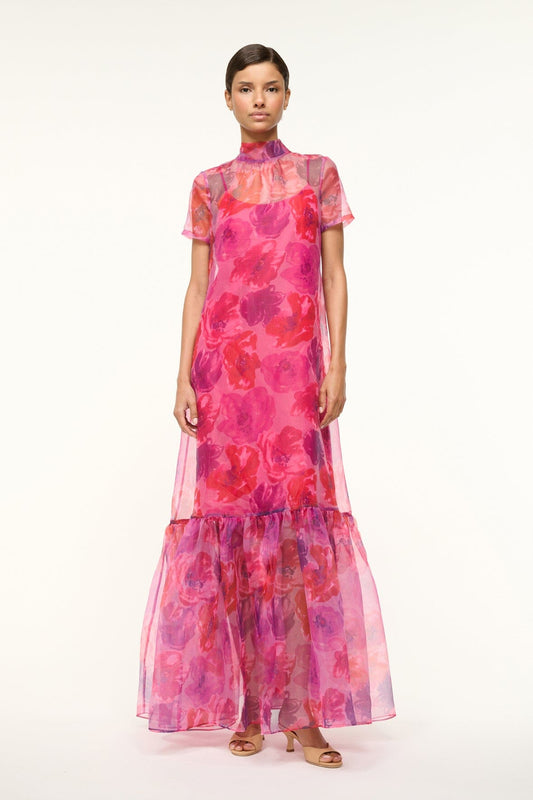 STAUD | Calluna Dress Magenta Painted Floral