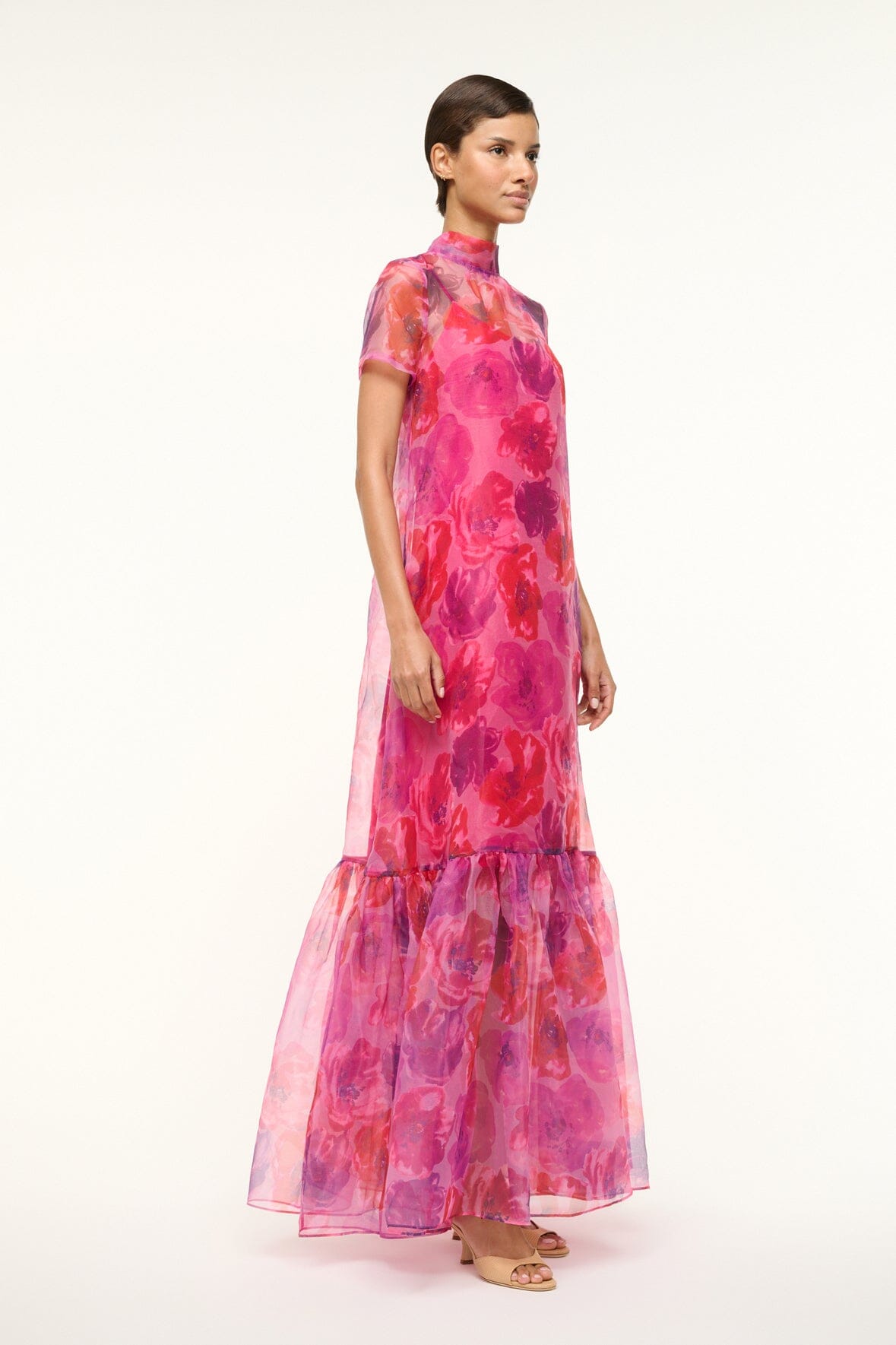 STAUD | Calluna Dress Magenta Painted Floral