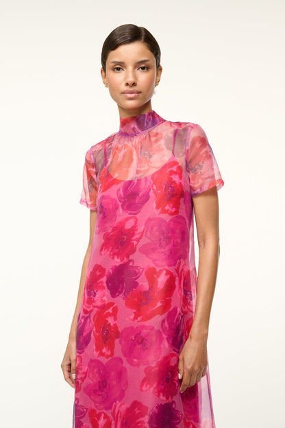 STAUD | Calluna Dress Magenta Painted Floral