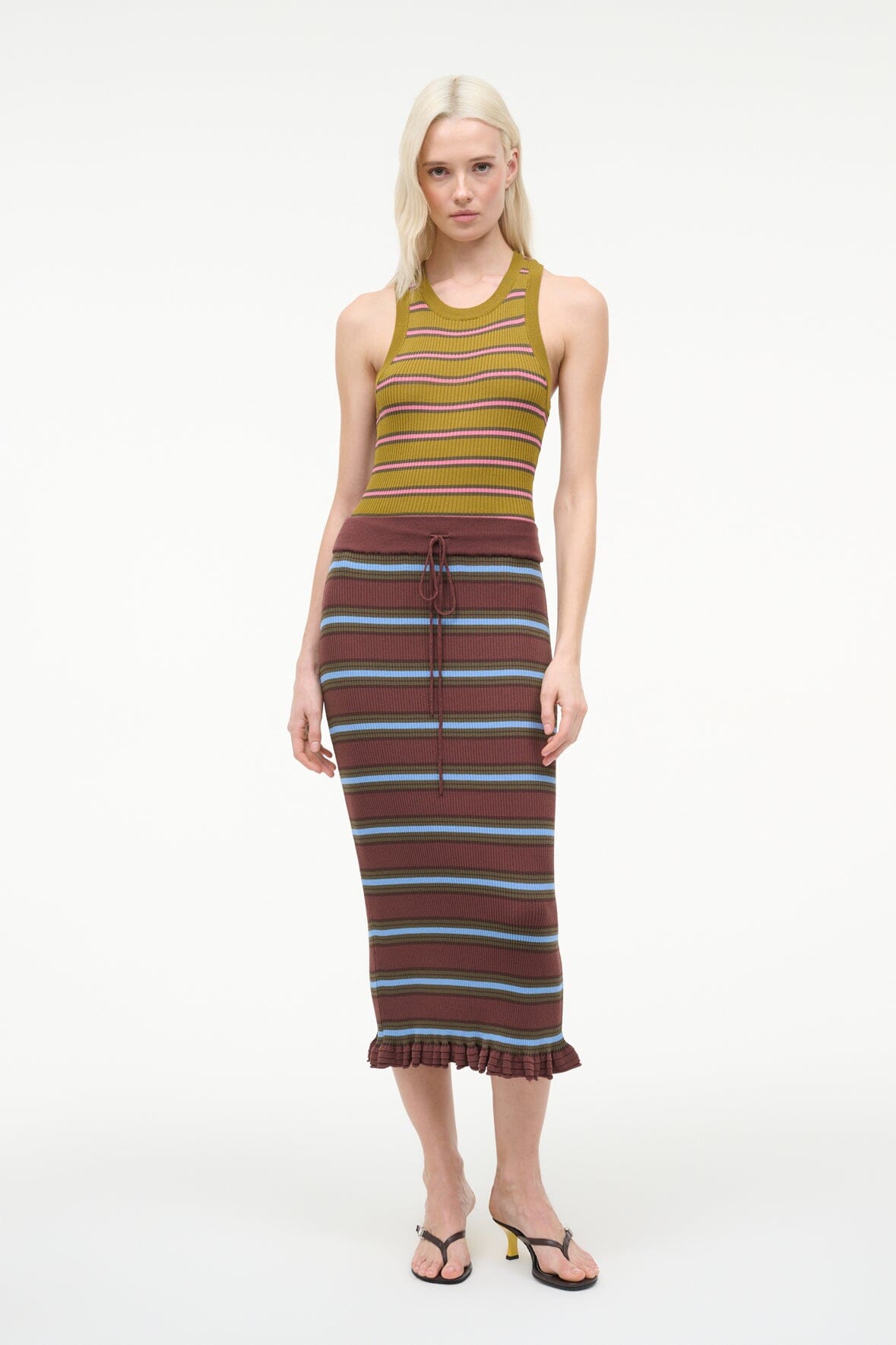 STAUD | Abbott Dress Redondo Stripe Multi