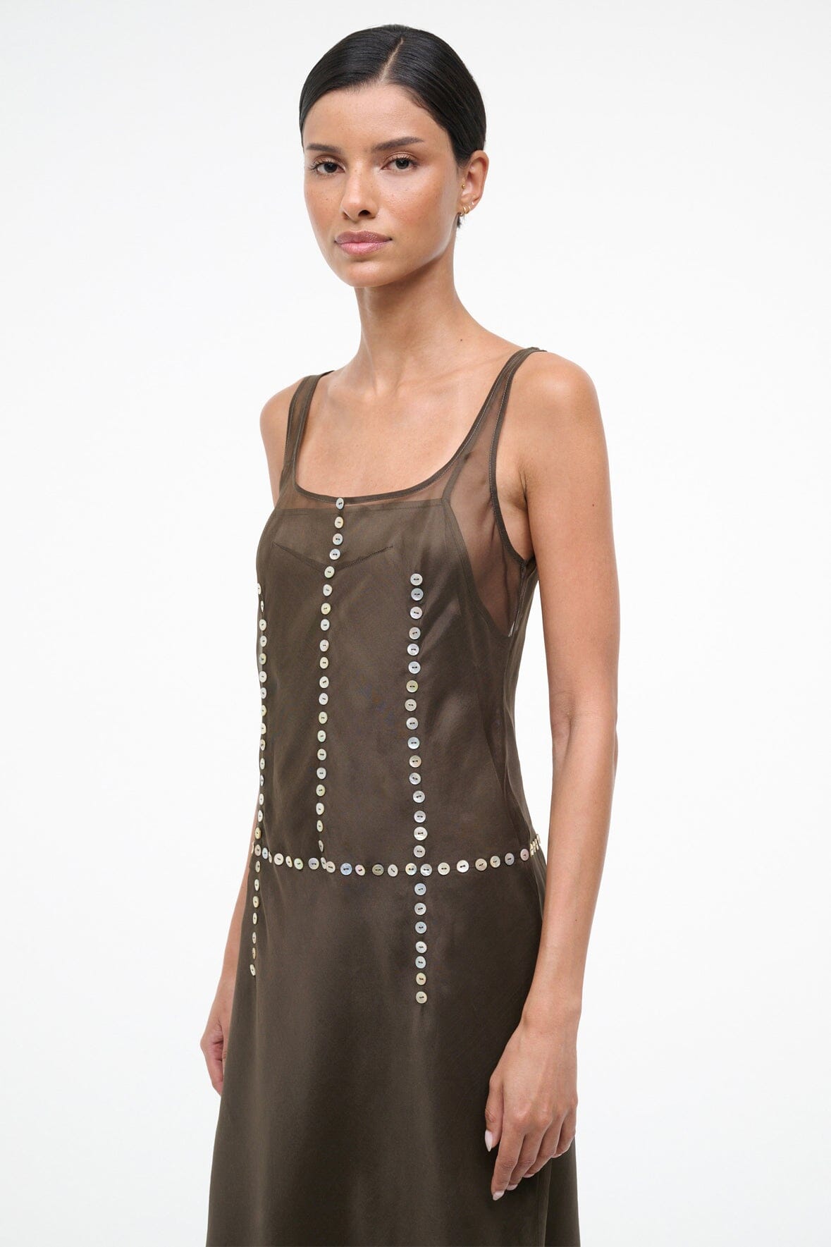 STAUD | Greta Silk Dress Soil