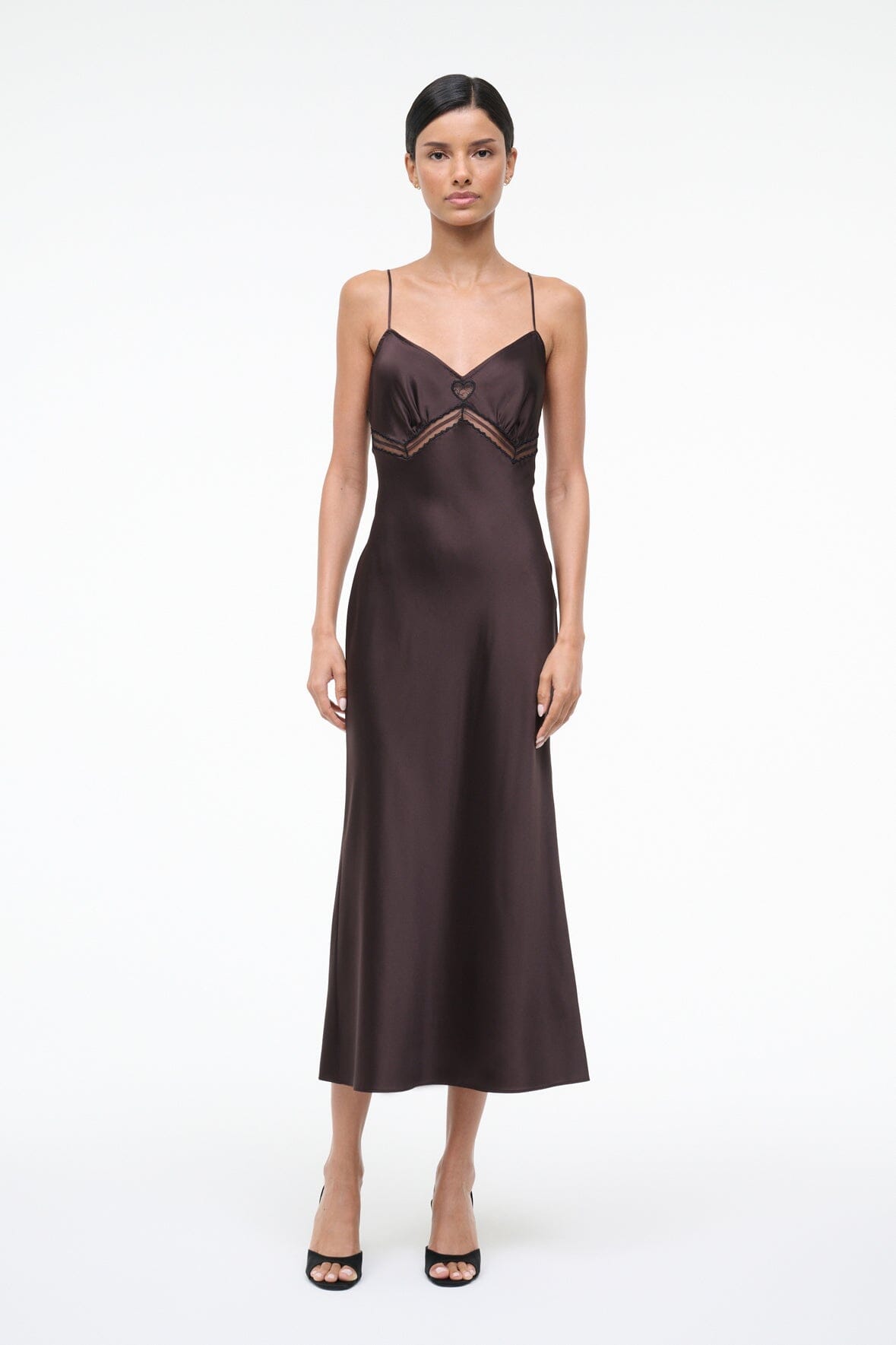 STAUD | Terra Silk Dress Earth