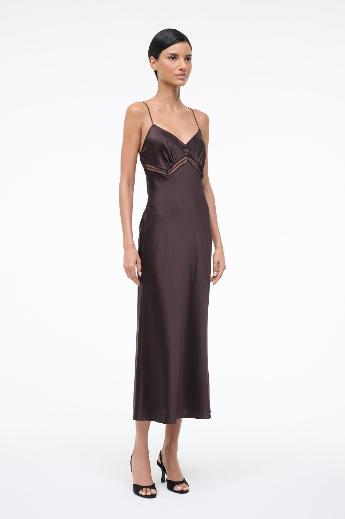 STAUD | Terra Silk Dress Earth