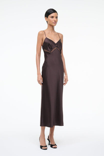 STAUD | Terra Silk Dress Earth