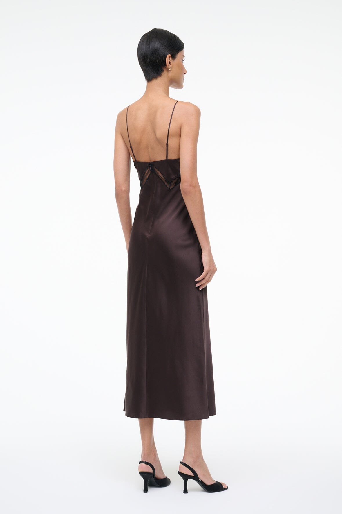 STAUD | Terra Silk Dress Earth