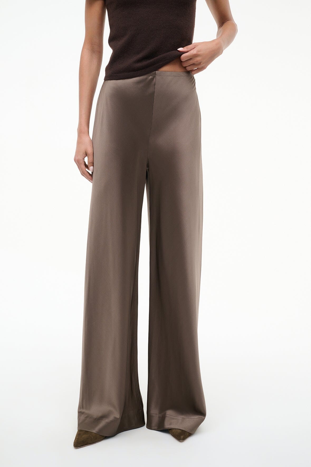 STAUD | Stroll Silk Pant Truffle