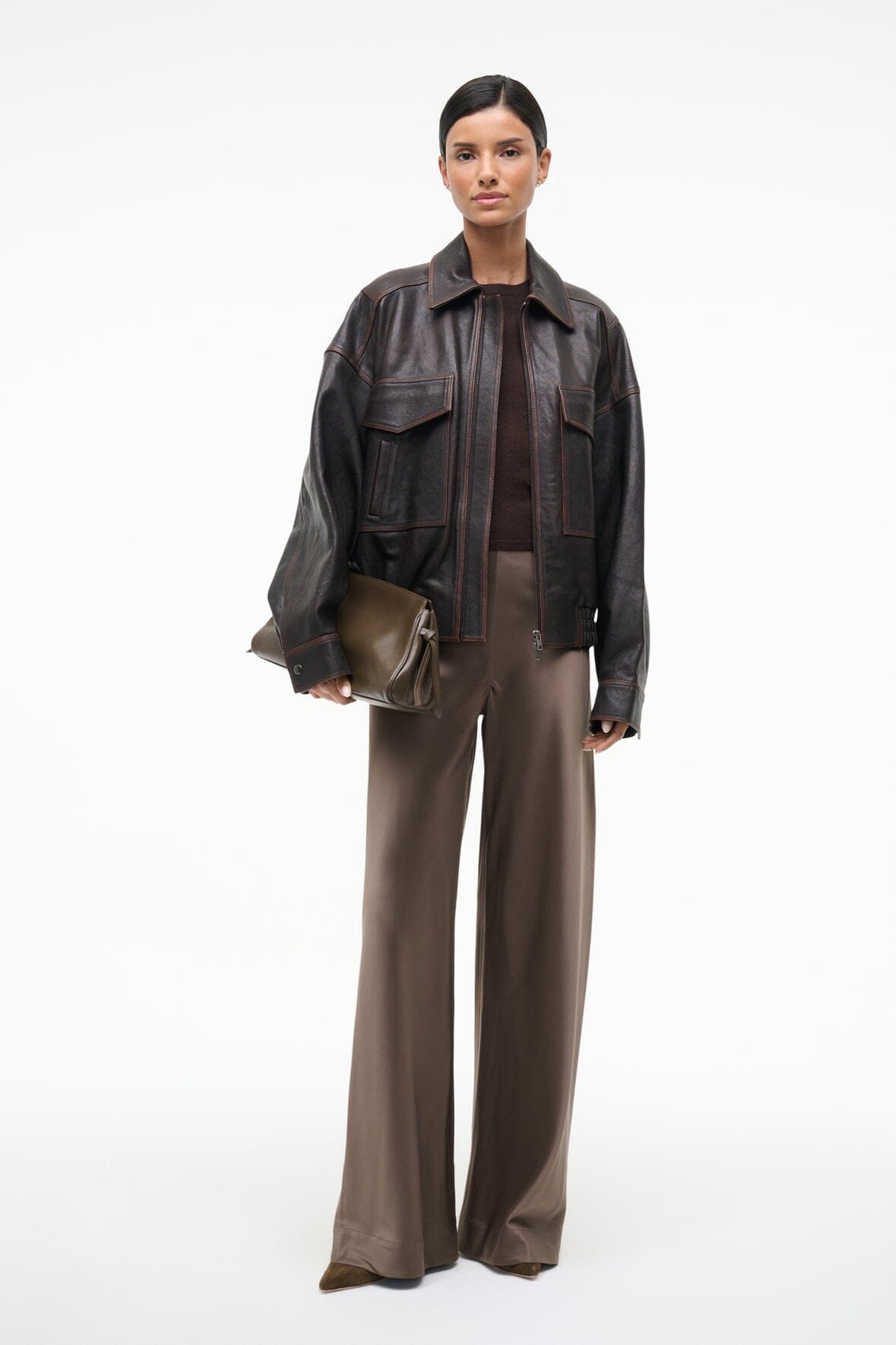 STAUD | Stroll Silk Pant Truffle