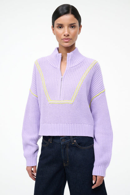 STAUD | Cropped Hampton Sweater Wisteria