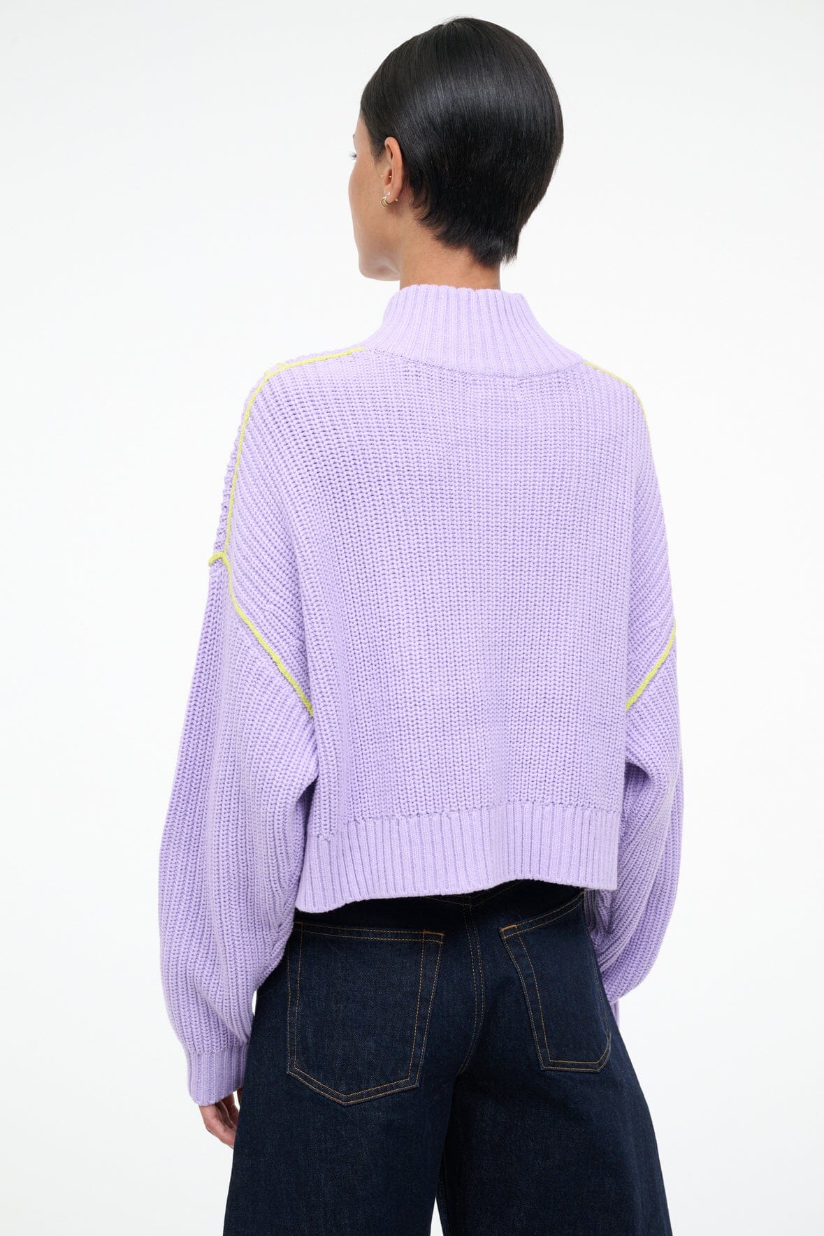STAUD | Cropped Hampton Sweater Wisteria
