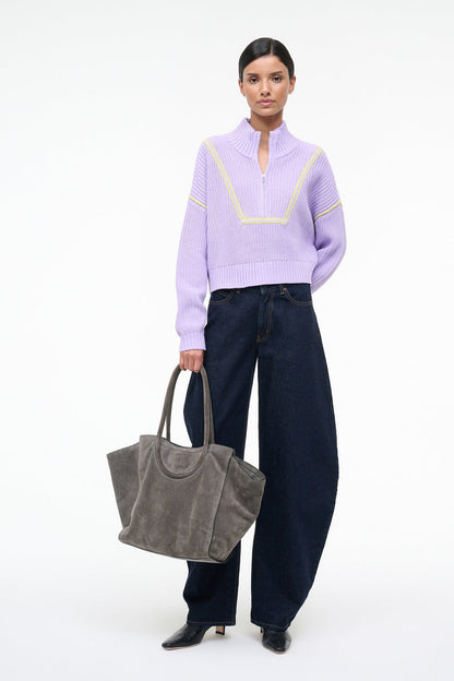 STAUD | Cropped Hampton Sweater Wisteria