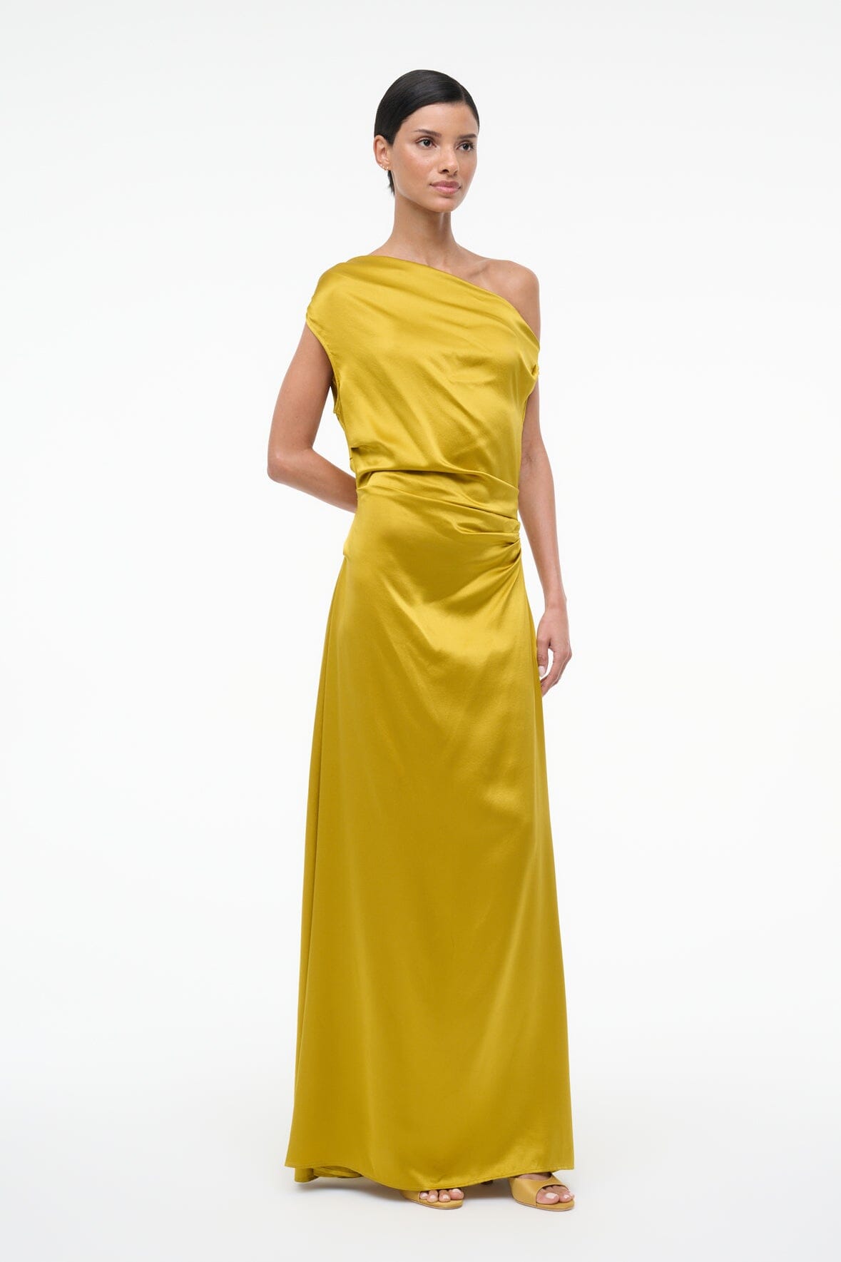 STAUD | Maxi Phare Silk Dress Turmeric