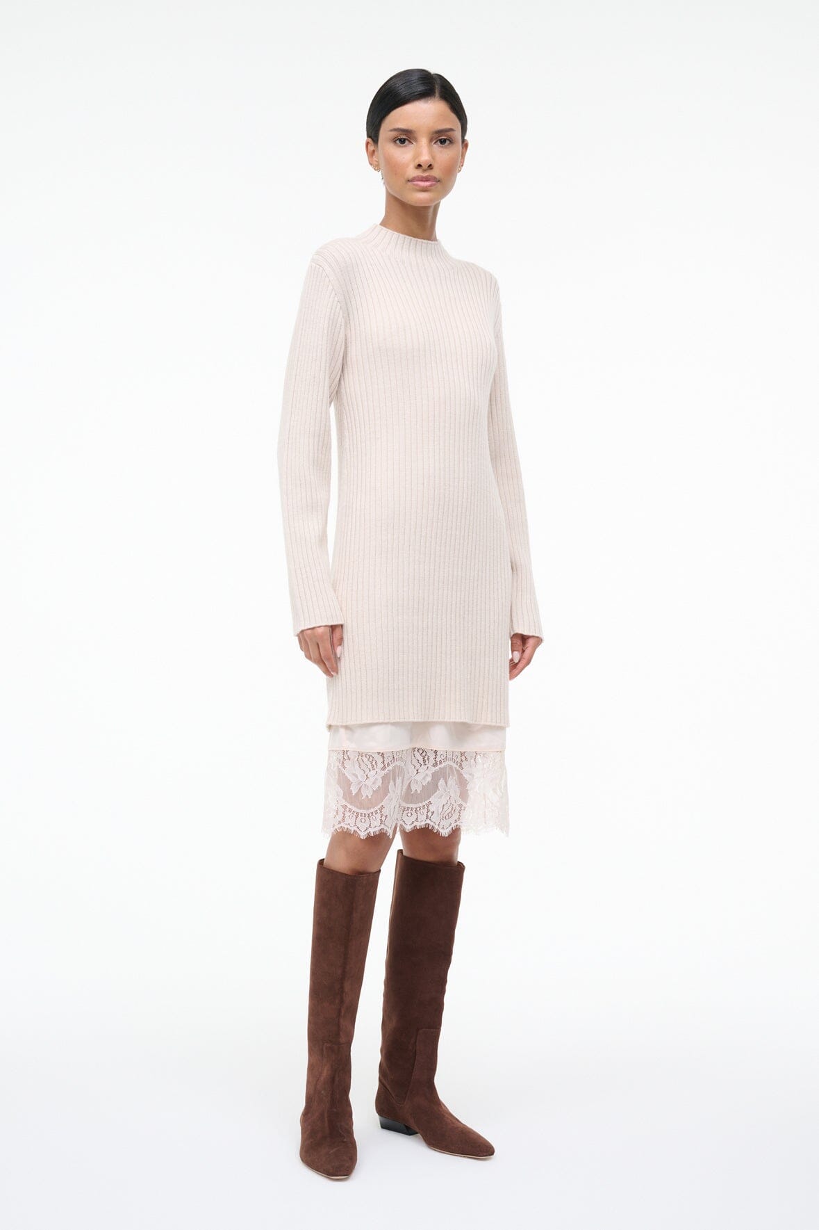 STAUD | Willow Sweater Dress Ecru