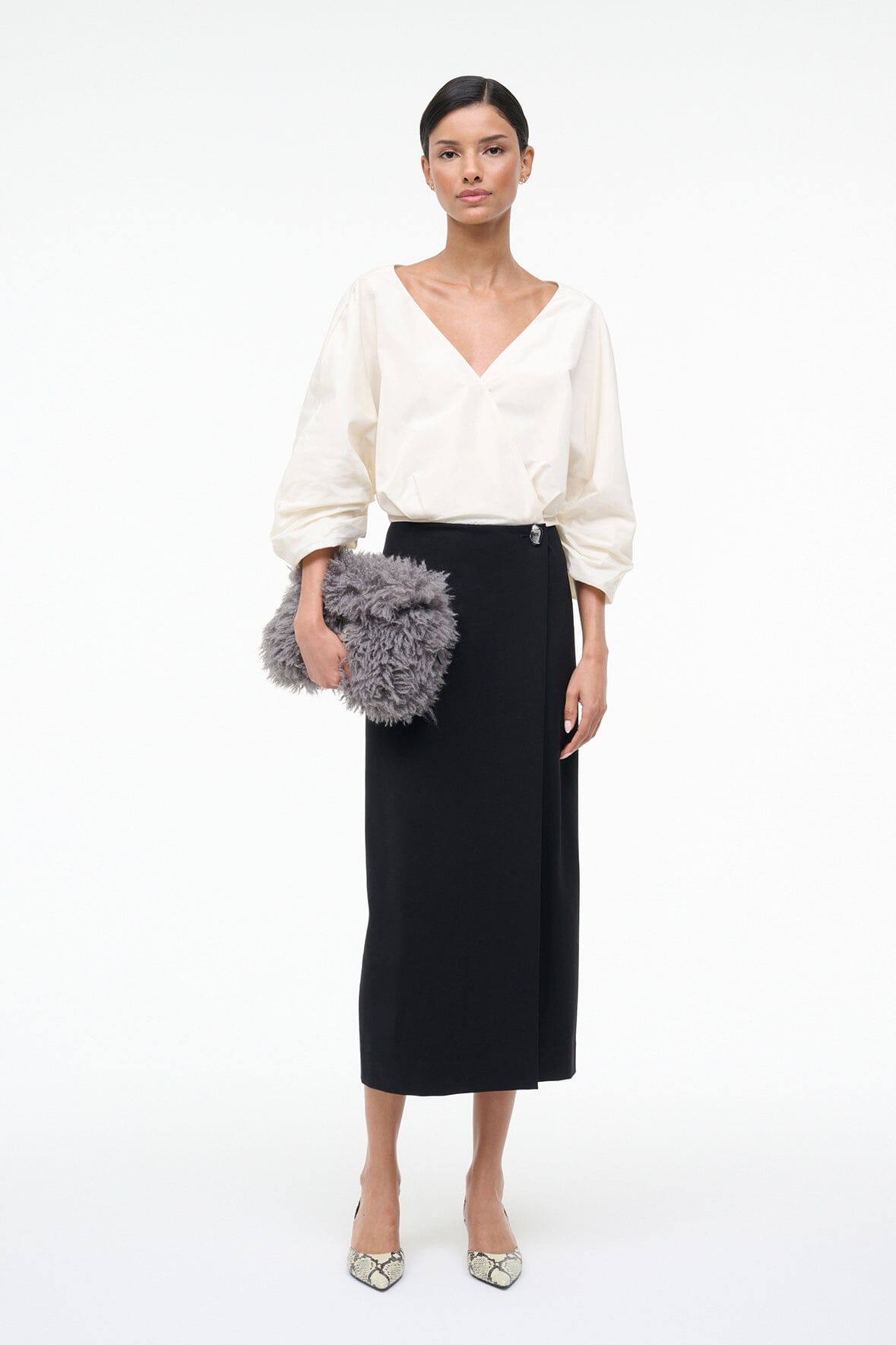 STAUD | Orion Dress Ivory Black