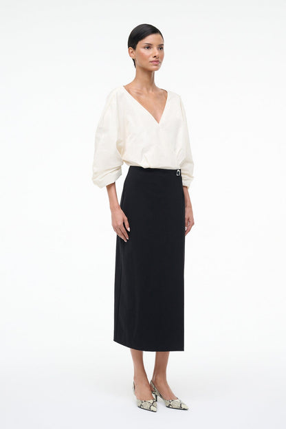 STAUD | Orion Dress Ivory Black