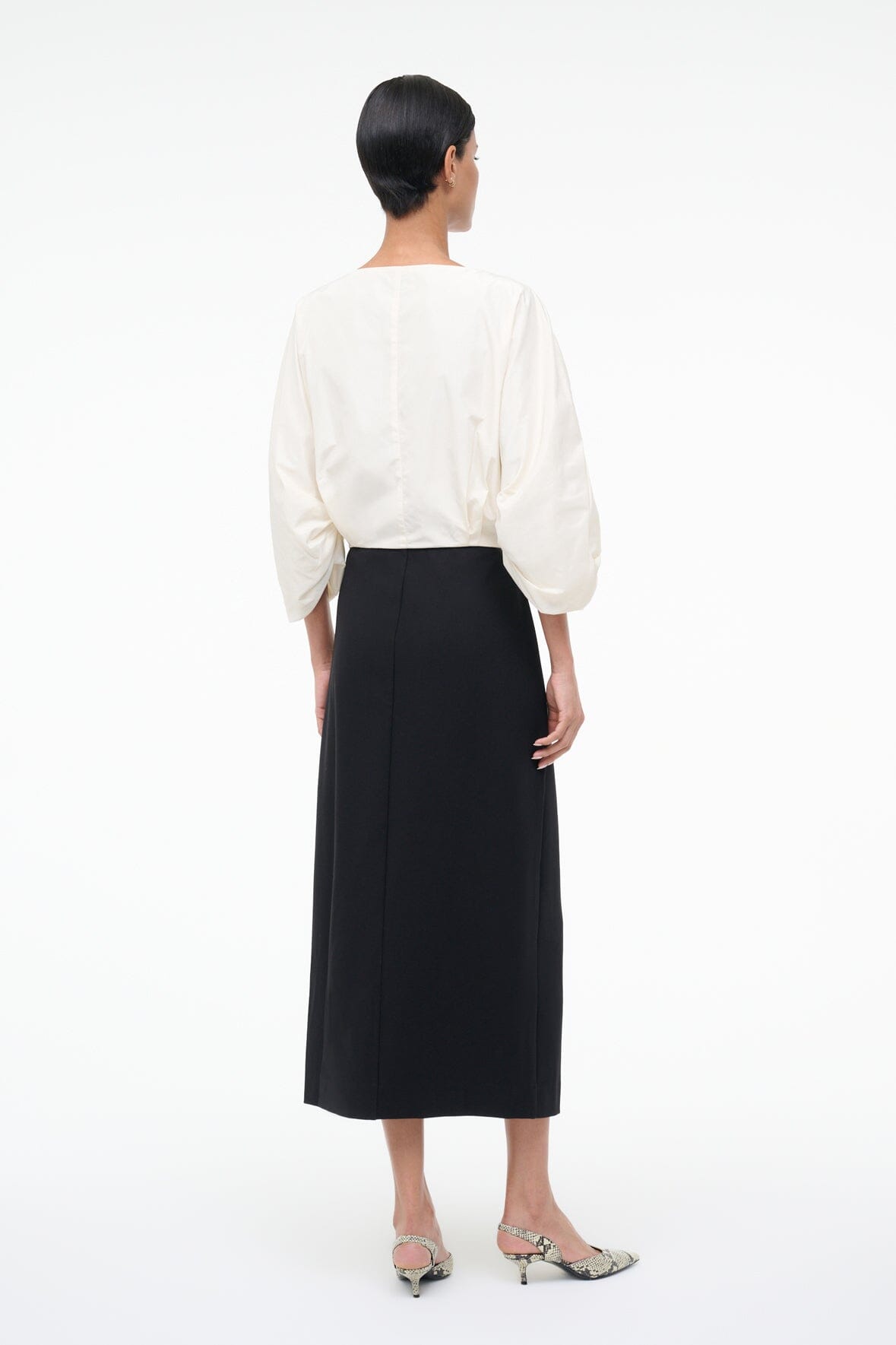 STAUD | Orion Dress Ivory Black