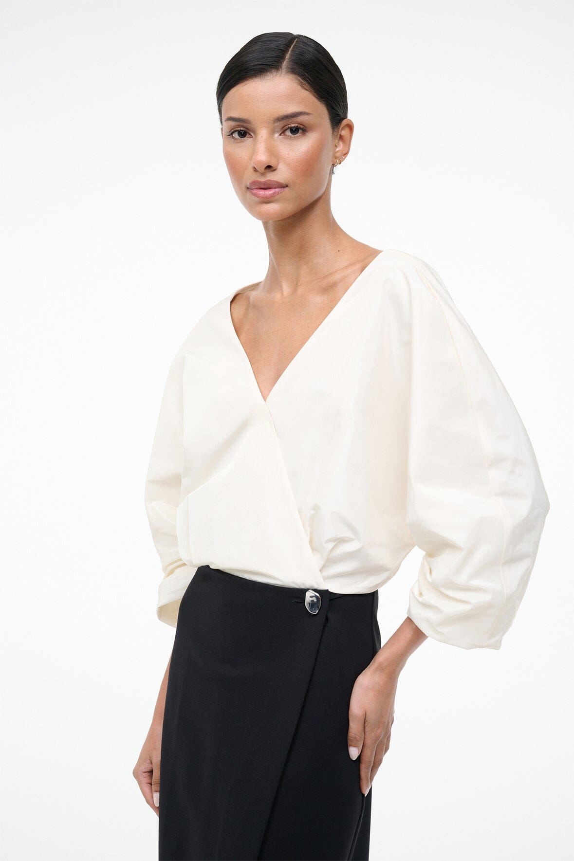 STAUD | Orion Dress Ivory Black