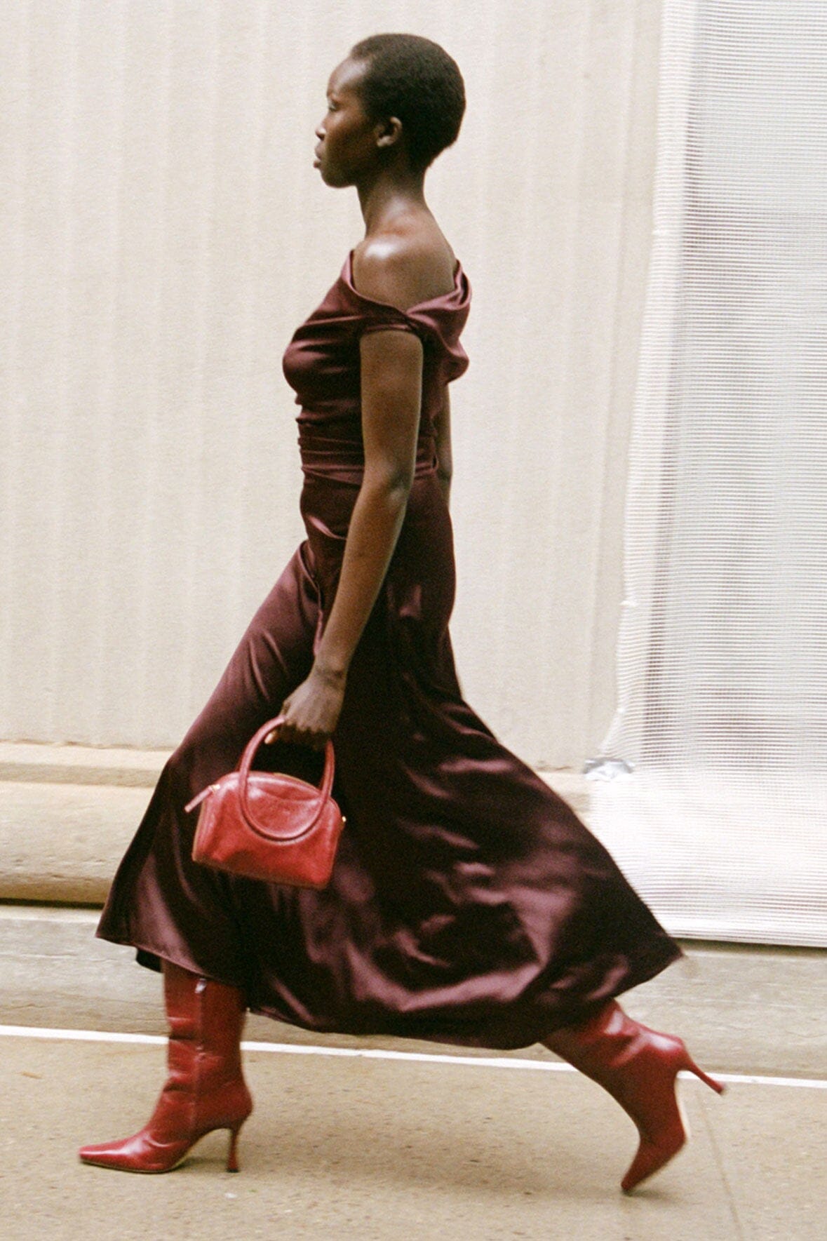 STAUD | Phare Dress Merlot