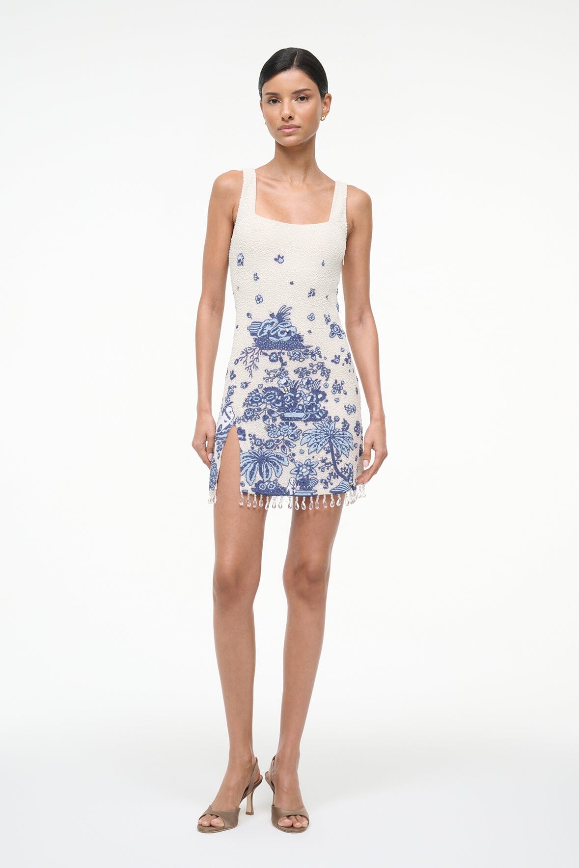 STAUD | Le Sable Dress Blue Toile