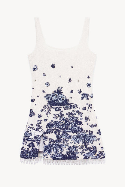 STAUD | Le Sable Dress Blue Toile
