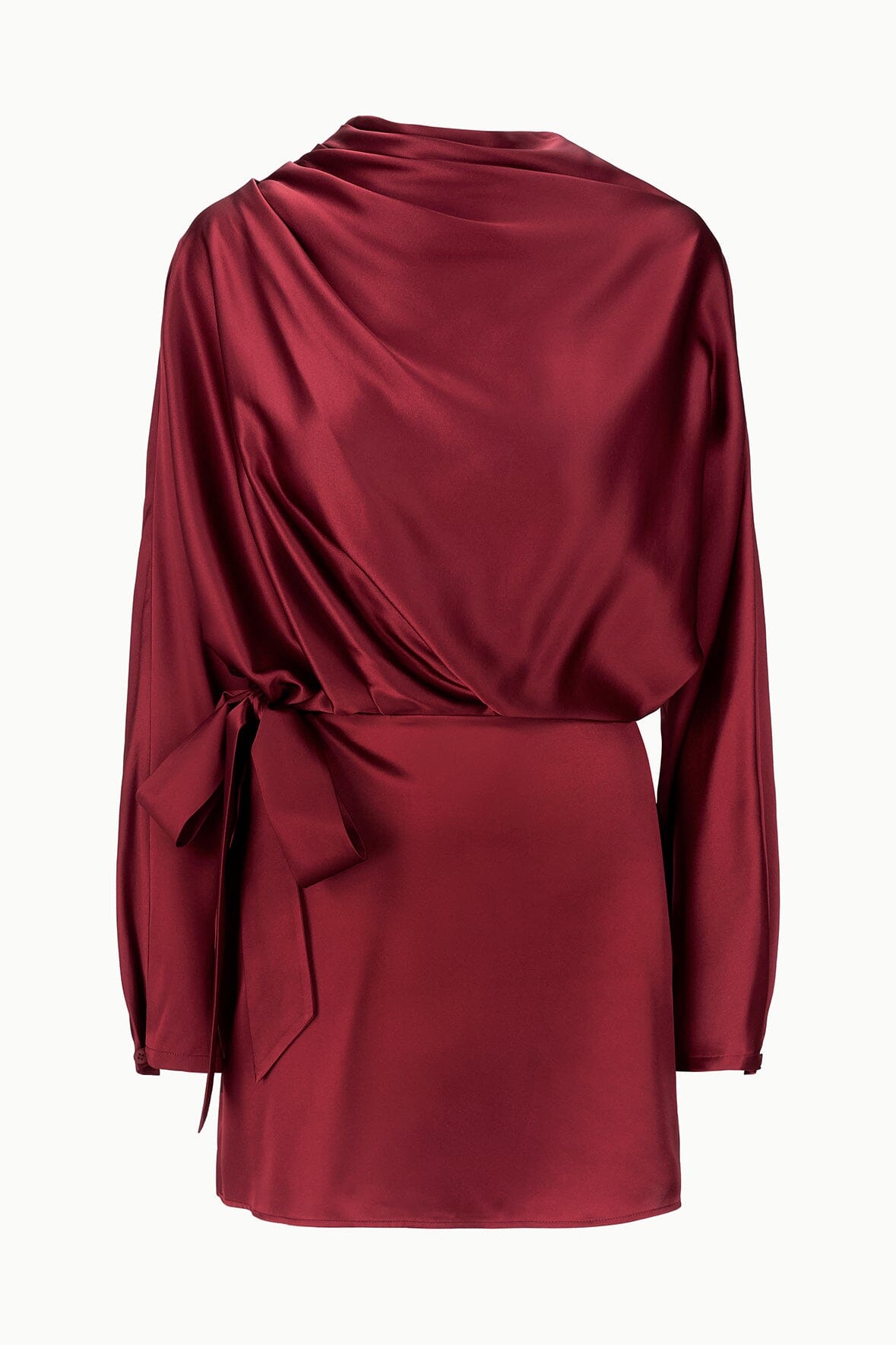 STAUD | Phoebe Silk Mini Dress Sangria