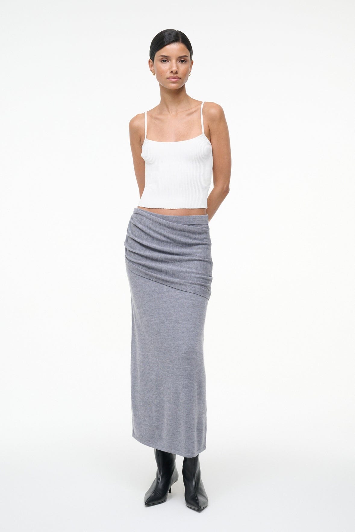 STAUD | Wilma Skirt Heather Grey