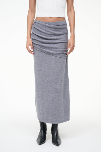 STAUD | Wilma Skirt Heather Grey